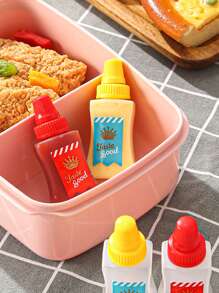 2pcs/Set Portable PP Seasoning Squeeze Bottle, Yellow & Red Squeeze Bottle For Kitchen, Thanksgiving Day Gift, Harvest Festival, Family Dinner - Red - View 3