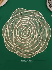 1 tấm thảm thiết kế hoa, tấm lót PVC hiện đại cho bàn ăn - Vàng - Xem 6