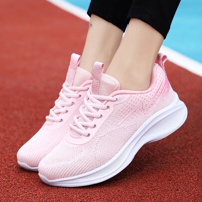 Sporty Running Shoes Women Lace-up Front Sneakers