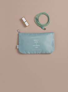 8 piezas Juego de cubos de embalaje de viaje, bolsa de almacenamiento de ropa para maleta, bolsa organizadora portátil de ropa interior, bolsa para zapatos, bolsa de aseo, bolsa unisex para uso diario - Neblina azul - Ver 6