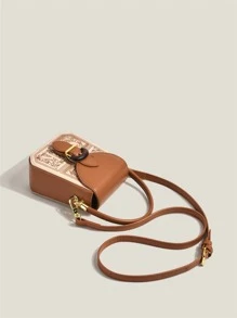 迷你字母刺繡扣飾小鹿手提包 - 彩色 - 查看 1