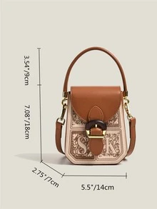 迷你字母刺繡扣飾小鹿手提包 - 彩色 - 查看 8