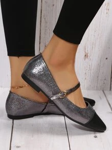 Glamorous Mary Jane Flats Women Two Tone Point Toe Flats - Multicolor - View 5