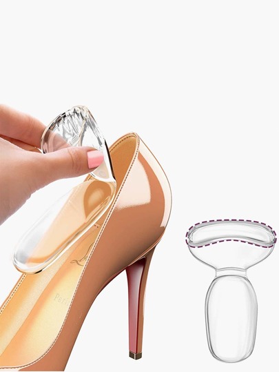 1pair Soft And Comfortable Silicone Heel Pads, 2-In-1 Heel Protectors Which Can Be Cut To Fit High Heels
