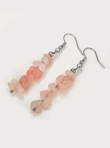 Stone Decor Drop Earrings - Multicolor - View 2
