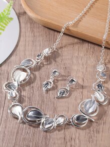 3 piezas/set Set joya con diseño de hoja - Multicolor - Ver 3