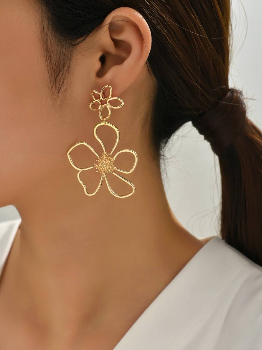 Bông tai thả hoa - Vàng - Xem 1