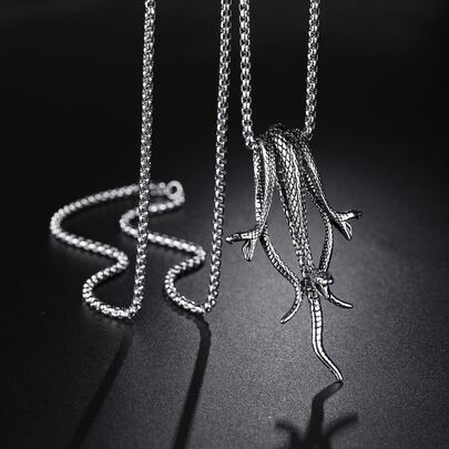 Men Snake Pendant Necklace