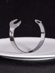 Hombres Anillo abierto llave inglesa - Plateado - Ver 4