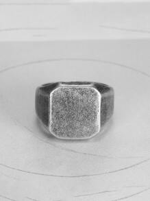 MONALLY 1pc Vintage Stainless Steel Ring, Men's Business Gift Accessory - Silver - View 3