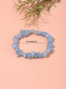 Stone Ditsy Decor Beaded Bracelet - Baby Blue - View 3