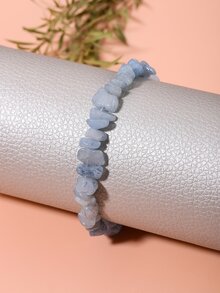Stone Ditsy Decor Beaded Bracelet - Baby Blue - View 4