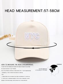 Letter Embroidered Baseball Cap - Beige - View 5
