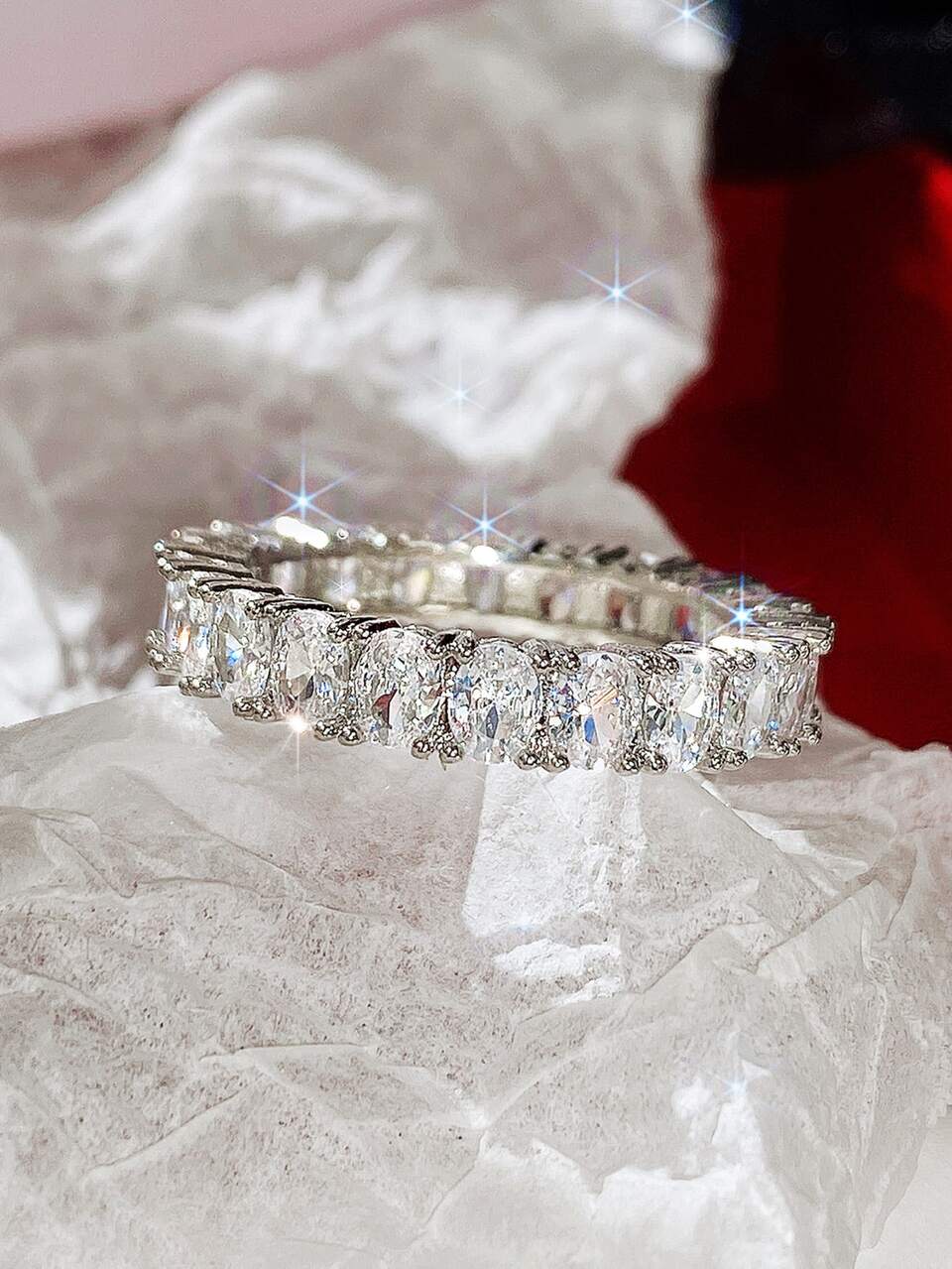 1pc Fashionable Cubic Zirconia Ring, Women's Valentine's Day Gift, Wedding Engagement Jewelry, Gift For Mom, Mother's Day