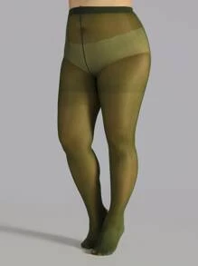 大碼網眼緊身衣 - 綠色 - 查看 2