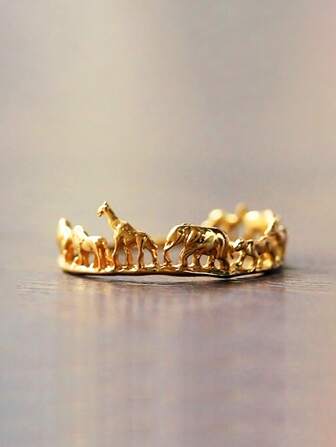 1入組時尚動物戒指適合女士適合派對首飾類禮品