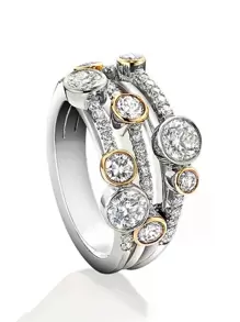 1 件华丽方晶锆石戒指，适合女士，情人节礼物，婚礼派对珠宝，妈妈，母亲，母亲节，礼物 - 彩色 - 查看 3