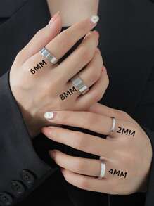 4pcs/set Minimalist Ring - Silver - View 2
