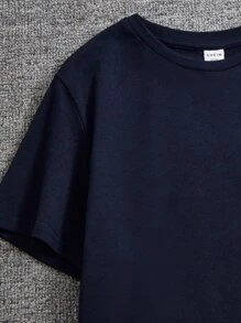 SHEIN Boys Tropical Print Tee - Navy Blue - View 3