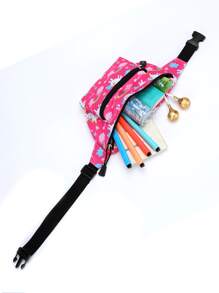 Girls Cartoon Print Waist Bag - Hot Pink - View 5