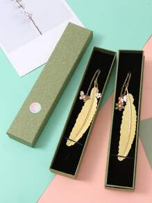 1 pieza Marcador de libro con mariposa & con diseño de pluma