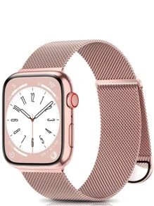 金属表带兼容 Apple Watch 表带，38 毫米 40 毫米 41 毫米 42 毫米 44 毫米 45 毫米 49 毫米，男女皆宜，可调节磁性米兰尼斯不锈钢网状替换表带兼容 Apple Watch Ultra 系列，S10 9 8 7 6 5 4 SE 3 2 1 - 粉色 - 查看 1