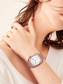 金属表带兼容 Apple Watch 表带，38 毫米 40 毫米 41 毫米 42 毫米 44 毫米 45 毫米 49 毫米，男女皆宜，可调节磁性米兰尼斯不锈钢网状替换表带兼容 Apple Watch Ultra 系列，S10 9 8 7 6 5 4 SE 3 2 1 - 粉色 - 查看 2