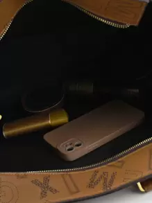 法語流行經典印花旅行雙塊狀購物袋超級大容量通勤多用途托特包 - 彩色 - 查看 3