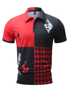 Manfinity LEGND 男士雙色幾何印花POLO衫 - 彩色 - 查看 3