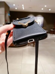 Vỏ điện thoại có thể gập lại với dây buộc - màu đen - Xem 3