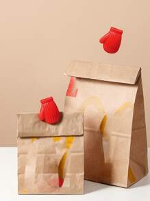 2pcs/set Mini Plastic Food Sealing Clip, Creative Red Glove Design Bag Clip For Home - Red - View 1