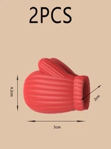 2pcs/set Mini Plastic Food Sealing Clip, Creative Red Glove Design Bag Clip For Home - Red - View 2