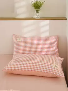 1入組格子圖案枕頭織物標籤裝飾床枕套 - 彩色 - 查看 1