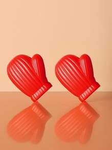 2pcs/set Mini Plastic Food Sealing Clip, Creative Red Glove Design Bag Clip For Home - Red - View 5