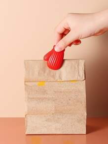 2pcs/set Mini Plastic Food Sealing Clip, Creative Red Glove Design Bag Clip For Home - Red - View 3