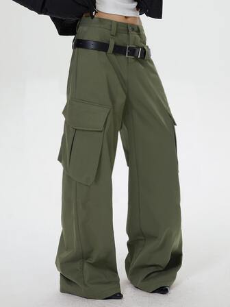 Manfinity 男士側翻蓋口袋工裝褲不附腰帶