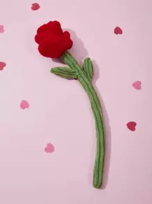 1pc Realistic Artificial Rose Flower, Quiet Interactive Toy For Small/Medium Dogs & Cats, Pet Companion For Daily Play, Suitable For Wedding Photography, Valentine's Day - Multicolor - View 3