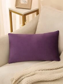 1pc Purple Cushion Cover, Simple Fabric Decorative Throw Pillow Case For Home - Violet Purple - View 4