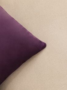 1pc Purple Cushion Cover, Simple Fabric Decorative Throw Pillow Case For Home - Violet Purple - View 5
