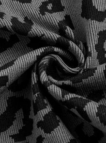 Yoga Trendy Áo Tees & Tanks  Thể thao Nữ Dây kéo In hoa Báo - Xám - Xem 7