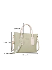 字母压纹方形包，送给妈妈的母亲节礼物 - 綠色 - 查看 3