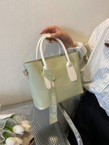 字母压纹方形包，送给妈妈的母亲节礼物 - 綠色 - 查看 9