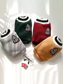 1 pezzo Canotte per animali domestici con ricamo lettera casuale