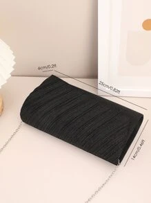 迷人、優雅、精緻、安靜奢華亮片、時尚、奢華、閃亮閃光翻蓋方形包晚宴包、晚餐包褶皺適合派對女孩、女士、新娘完美適合派對、婚禮、舞會、晚餐/宴會、雞尾酒 - 黑色 - 查看 7