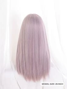 Long Straight Synthetic Wig - Mauve Purple - View 3