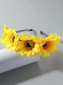 Diadema con diseño de girasol - Amarillo - Ver 1