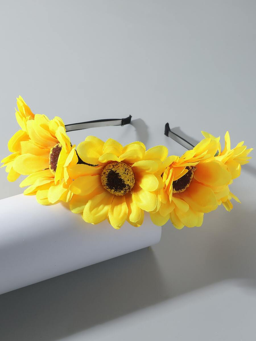 Diadema con diseño de girasol - Amarillo - Ver 1