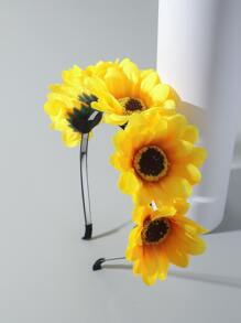 Diadema con diseño de girasol - Amarillo - Ver 2