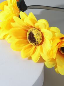 Diadema con diseño de girasol - Amarillo - Ver 3