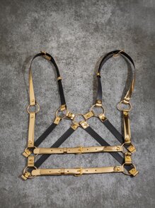 環鏈背帶式腰帶 - 金色 - 查看 5